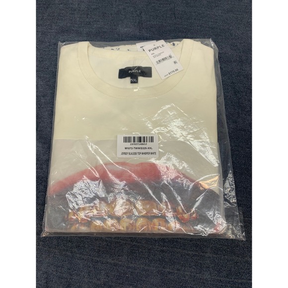 Purple Brand Mens Sleeveless Paint Splatter T-Shirt Off White XXL M1072-TWWS325 - Picture 11 of 11